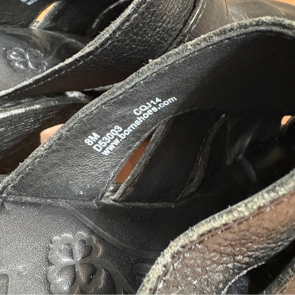 Born Pollina Black Leather Slip On Criss Cross Design Chunky Clogs Womens Size 8 - Picture 11 of 13